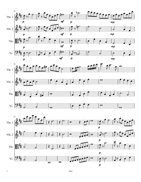 String Quartet In D Major Page 2