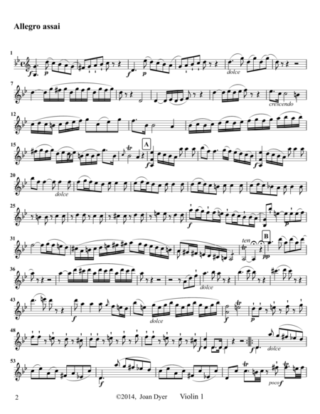 String Quartet In G Minor G 194 First Violin Page 2