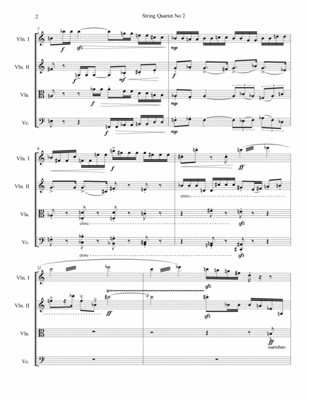 String Quartet No 2 1994 Score And Parts Page 2