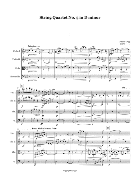 String Quartet No 5 In D Minor Page 2
