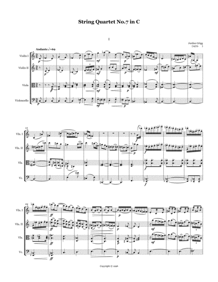 String Quartet No 7 In C Score And Parts Page 2