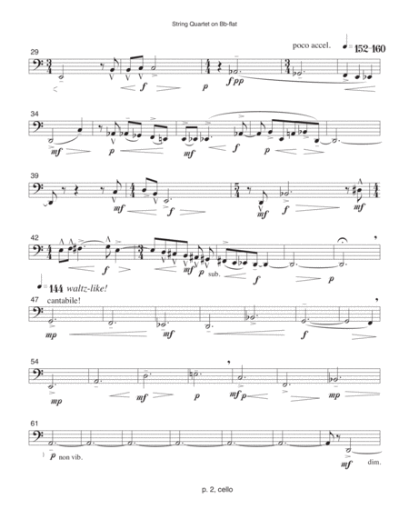 String Quartet On B Flat 1989 90 Rev 1993 Cello Part Page 2