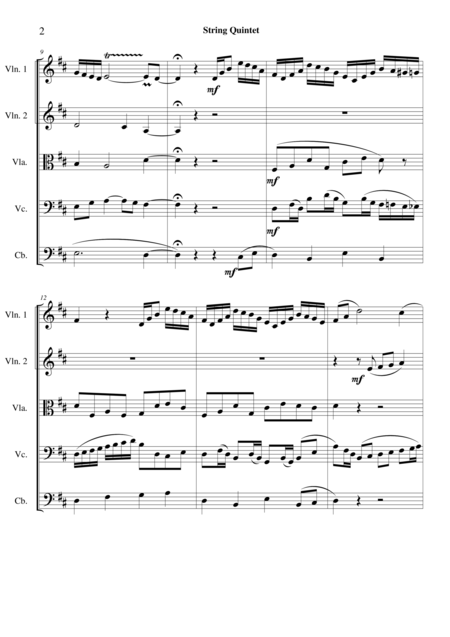 String Quintet Little Prelude In D Major Page 2