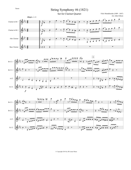 String Symphony 6 Set For Clarinet Quartet Page 2