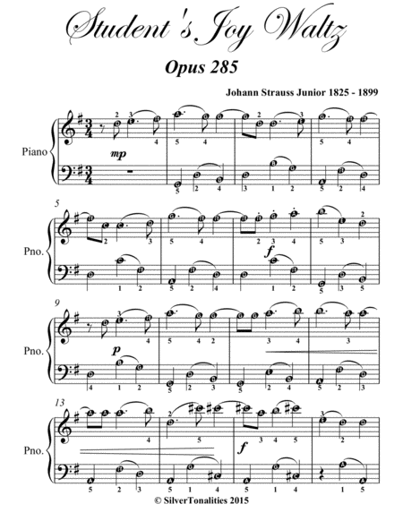 Students Joy Waltz Opus 285 Easy Piano Sheet Music Page 2