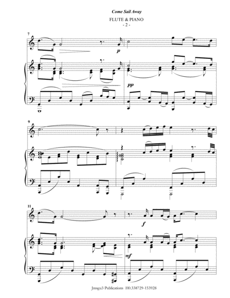 Styx Come Sail Away For Flute Piano Page 2