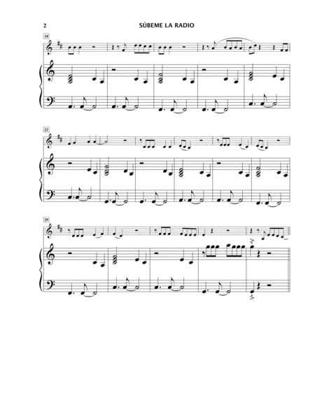 Subeme La Radio Trumpet In Bb And Piano Accompaniment Play Me In The Original Key Page 2