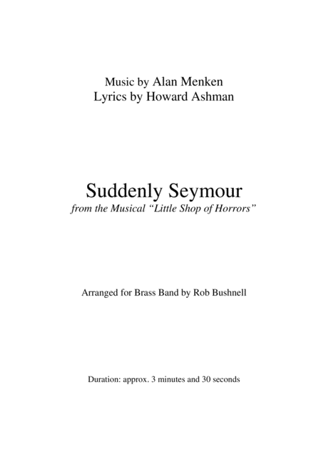 Suddenly Seymour From The Musical Little Shop Of Horrors Menken Brass Band Page 2