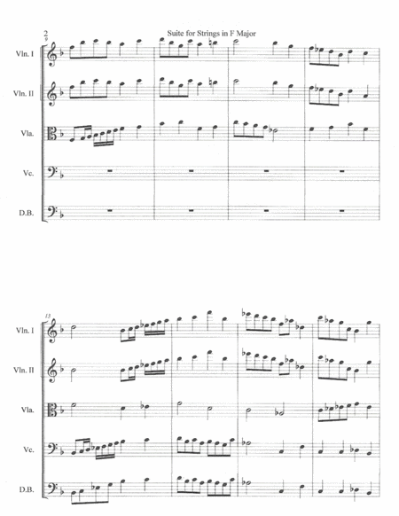 Suite For Strings In F Major String Orchestra Set Page 2