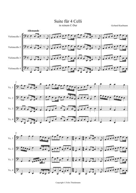 Suite Fr 4 Celli In Reinem C Dur Score Parts Page 2