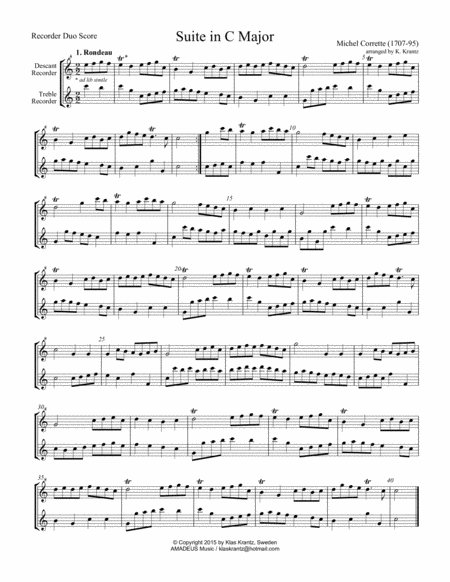 Suite In C Major For Recorder Duo Page 2