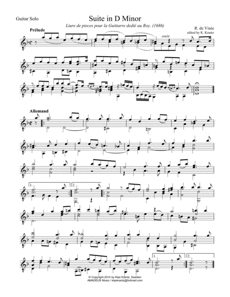 Suite In D Minor For Guitar Solo Page 2