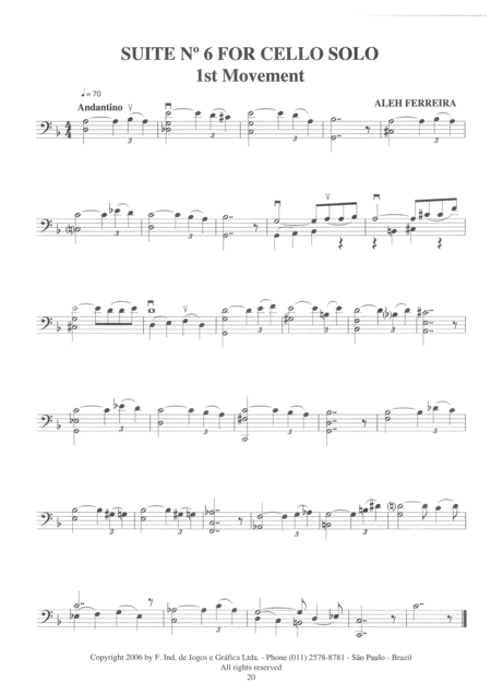 Suite No 6 For Cello Solo Page 2
