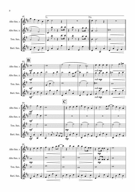 Sukiyaki Ue O Muite Aruk By Kyu Sakamoto Saxophone Quartet Aatb Page 2