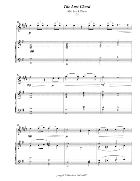 Sullivan The Lost Chord For Alto Sax Piano Page 2