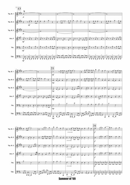 Summer Of 69 For Brassensemble Page 2