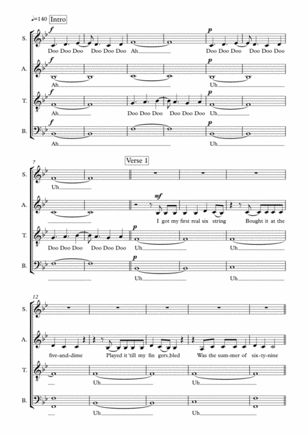 Summer Of 69 For Choir Satb A Capella Page 2