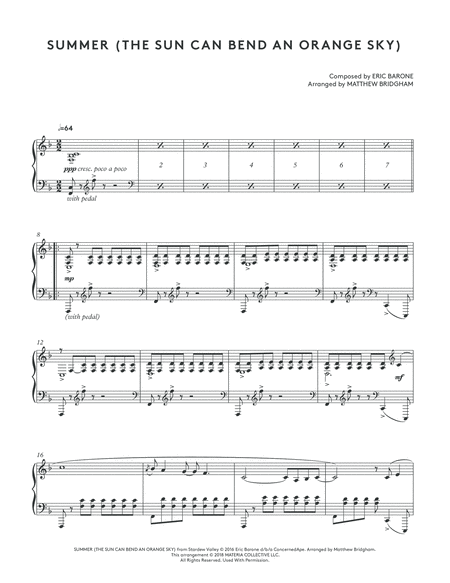 Summer The Sun Can Bend An Orange Sky Stardew Valley Piano Collections Page 2