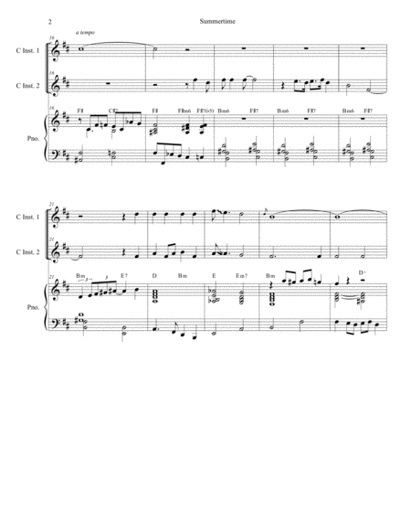 Summertime Duet For C Instruments Page 2