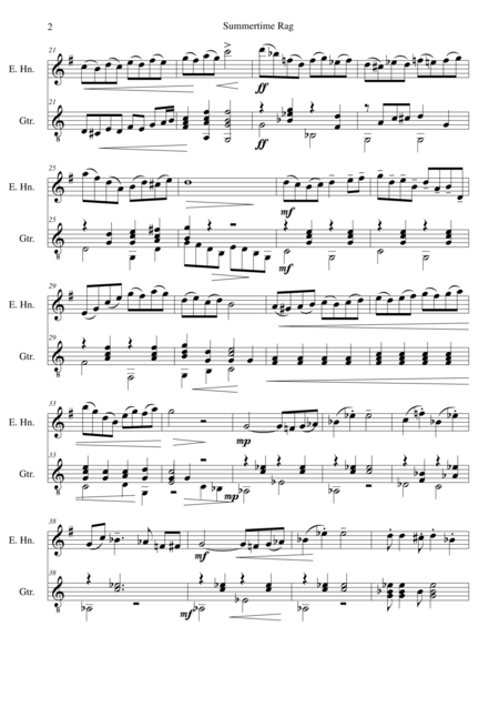 Summertime Rag Cor Anglais And Guitar Page 2