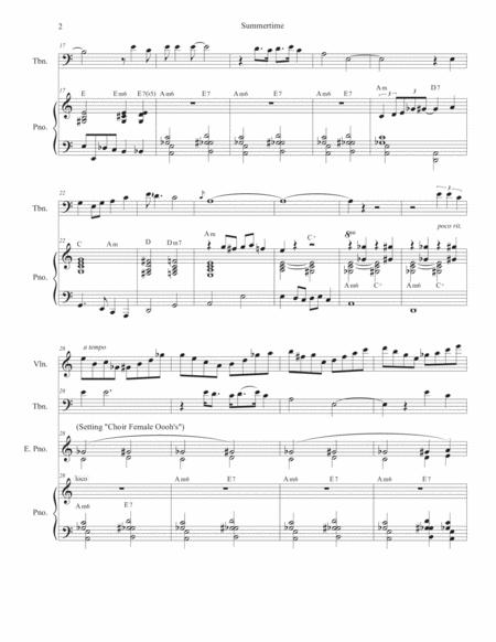 Summertime Trombone Solo And Piano Page 2