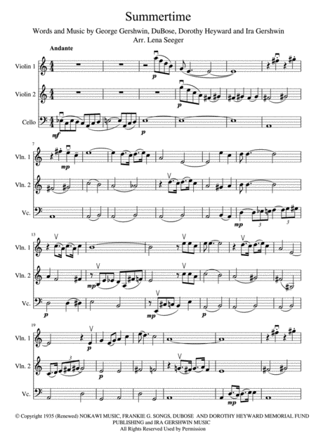 Summertime Two Violins And Cello Page 2