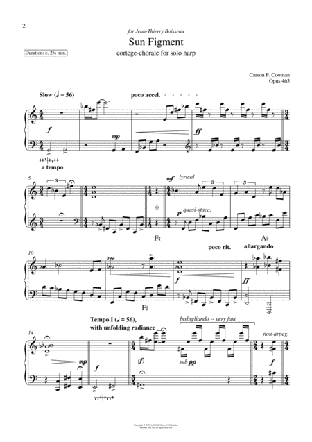 Sun Figment 2002 Cortege Chorale For Solo Harp Page 2