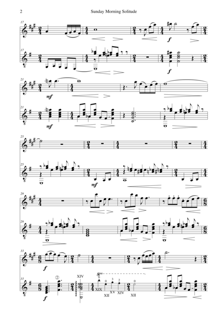 Sunday Morning Solitude For Clarinet And Guitar Page 2