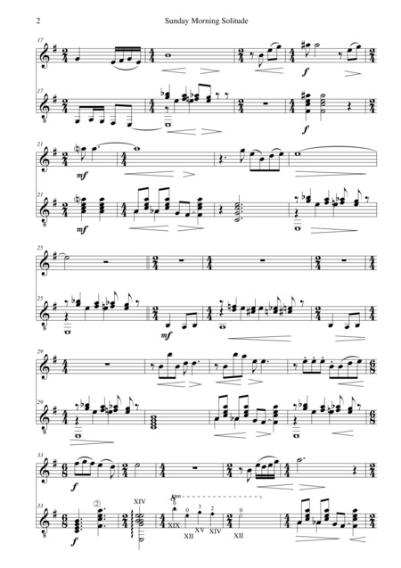 Sunday Morning Solitude For Flute And Guitar Page 2