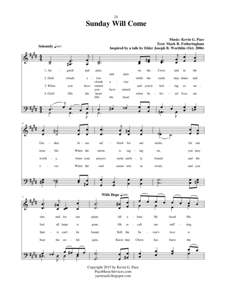 Sunday Will Come An Original Hymn Page 2