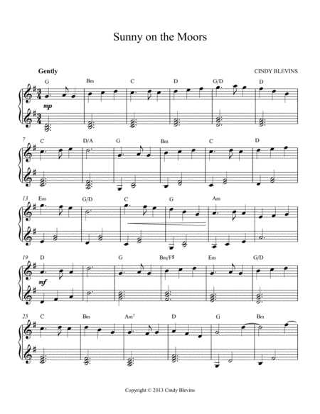 Sunny On The Moors An Original Solo For Double Strung Harp Page 2