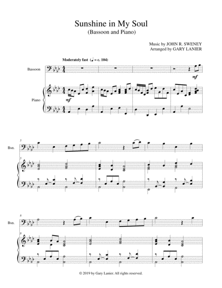 Sunshine In My Soul Bassoon And Piano With Bassoon Part Page 2