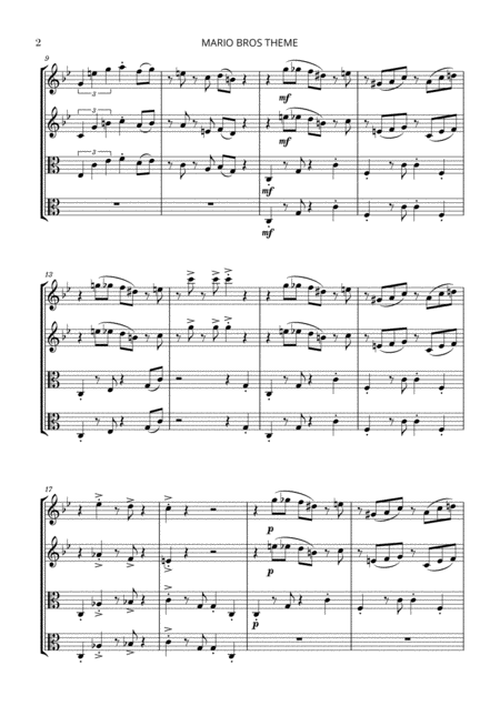 Super Mario Bros Theme For 2 Violins And 2 Violas Page 2