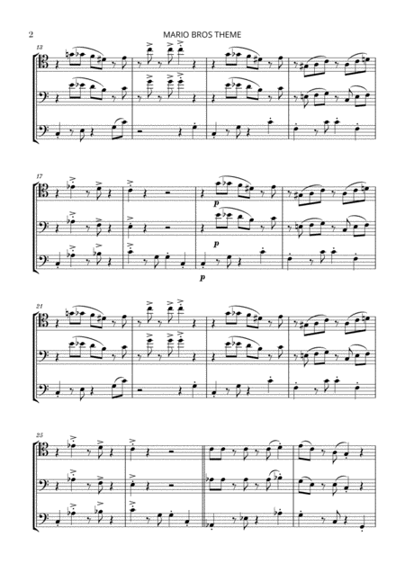 Super Mario Bros Theme For Violoncello Trio Page 2