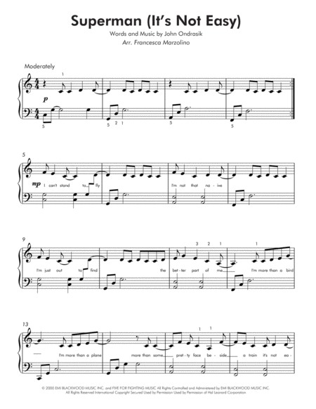 Superman Its Not Easy For Intermediate Piano Page 2