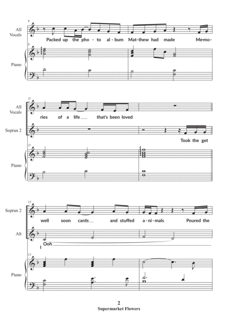 Supermarket Flowers For Ssa Piano And Strings Page 2
