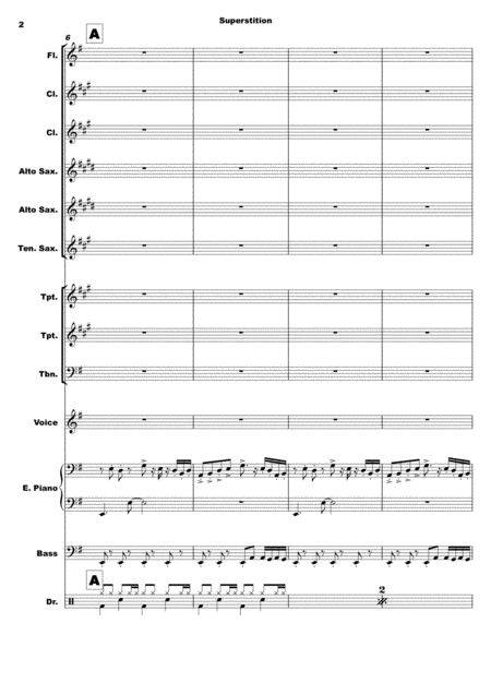 Superstition By Stevie Wonder Simple And Flexible Arrangement For Band With Vocal Page 2