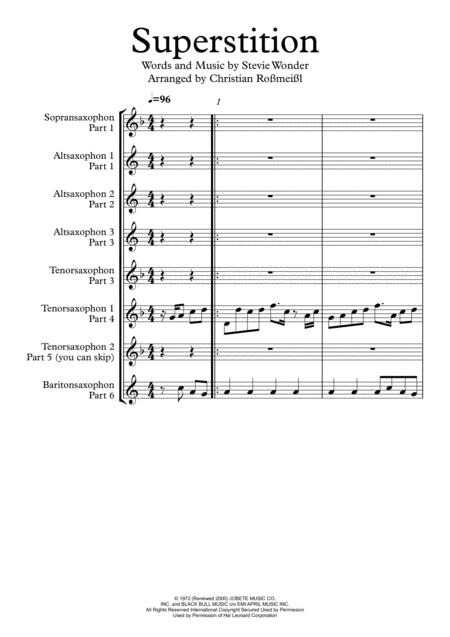 Superstition For Saxophonensemble Page 2