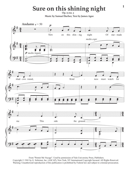 Sure On This Shining Night Op 13 No 3 In 2 Low Keys G And G Flat Major Page 2