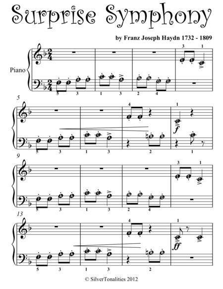 Surprise Symphony Beginner Piano Sheet Music Page 2