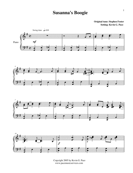 Susannas Boogie Original Piano Solo Page 2