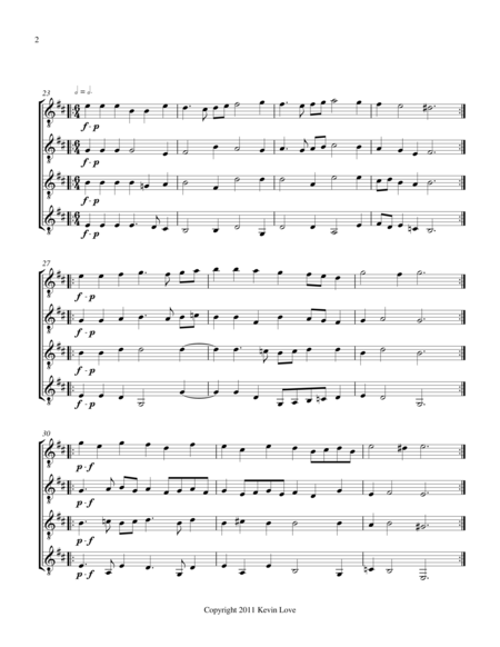 Susato Suite Guitar Quartet Score And Parts Page 2