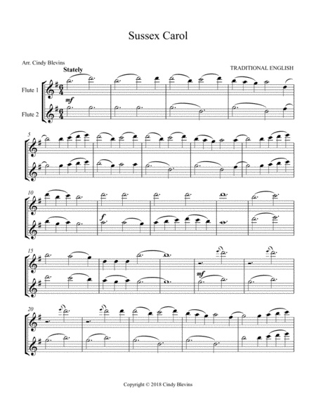 Sussex Carol For Flute Duet Page 2