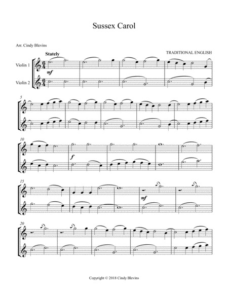 Sussex Carol For Violin Duet Page 2