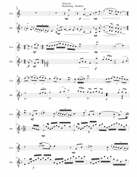 Swallow Dzidzernag Arranged For Cor Anglais And Guitar Page 2