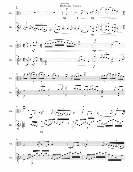 Swallow Dzidzernag Arranged For Viola And Guitar Page 2
