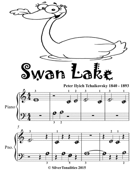 Swan Lake Beginner Piano Sheet Music Tadpole Edition Page 2