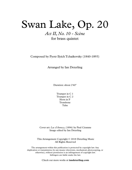 Swan Lake For Brass Quintet Page 2