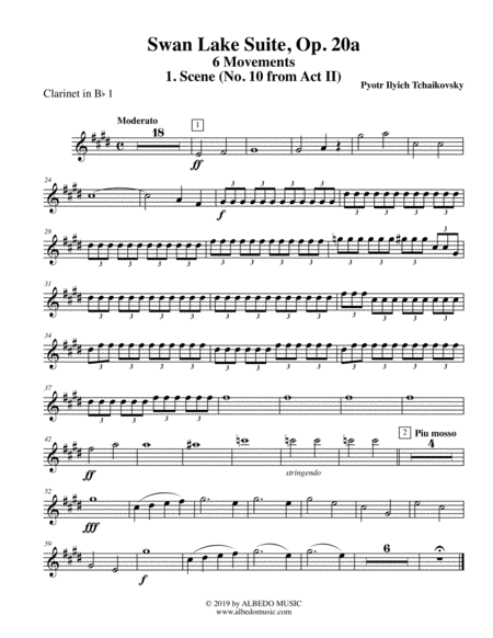 Swan Lake Suite 6 Movements And 8 Movements Clarinet In Bb 1 Transposed Part Page 2