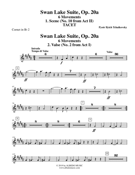 Swan Lake Suite 6 Movements Cornet In Bb 2 Transposed Part Page 2